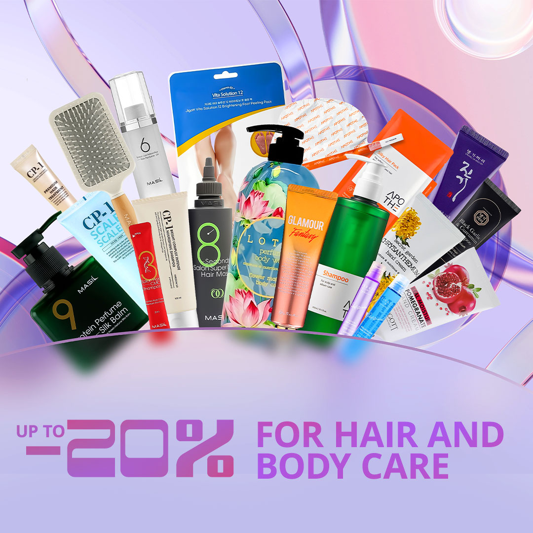 Up to -20% for hair and body care